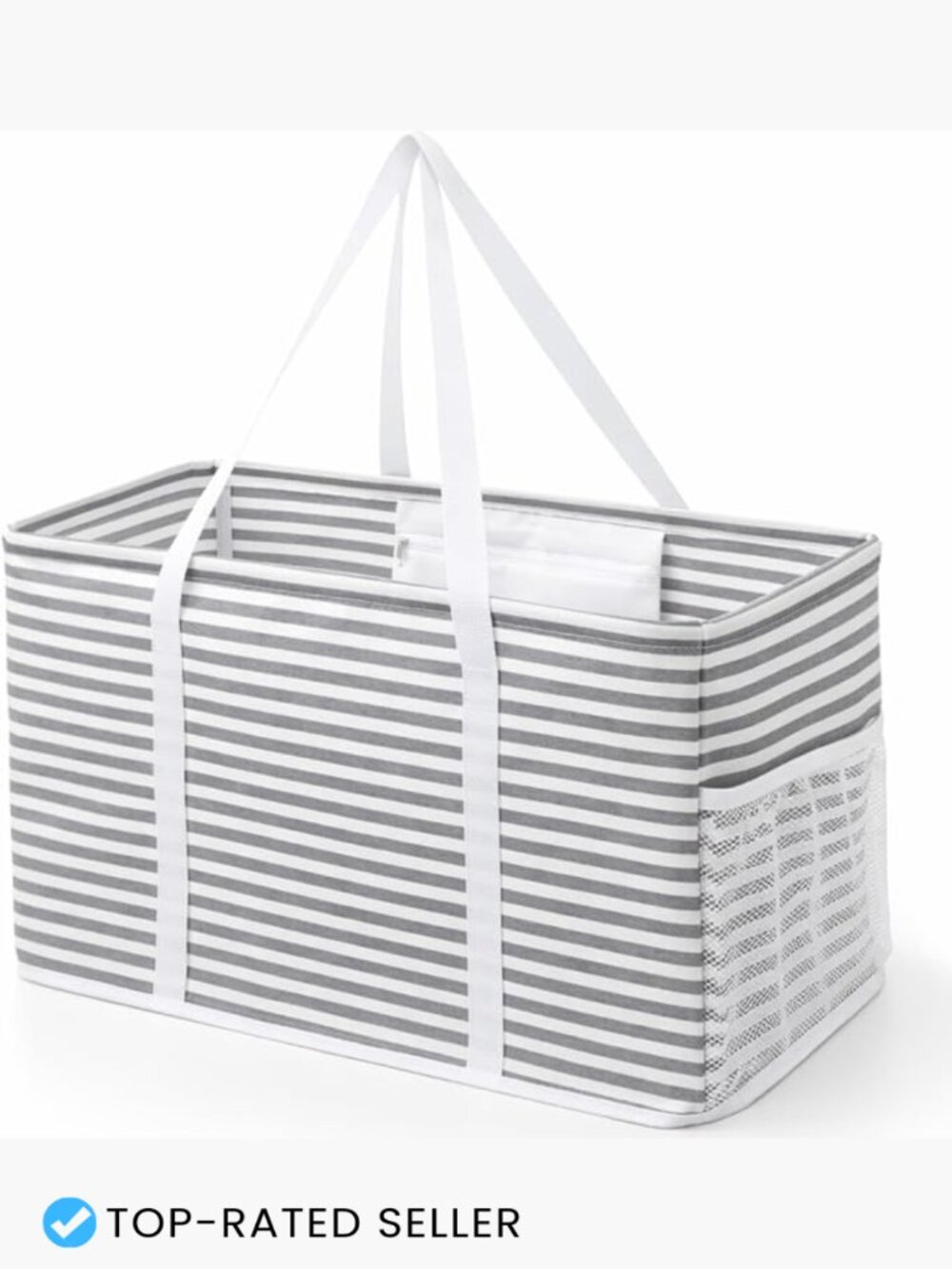 Large Foldable Reusable Shopping Tote Bag Eco-Friendly Stand-Up Grocery Carrier